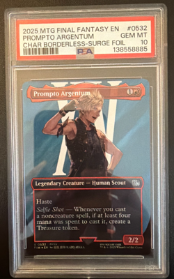 PSA 10 Prompto Argentum (Borderless) (Surge Foil) Final Fantasy Foil - Image 1