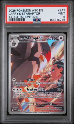 2026 POKEMON ASC EN-ASCENDED HEROES ILLUSTRATION RARE LARRY'S STARAPTOR PSA 9 - Image 1