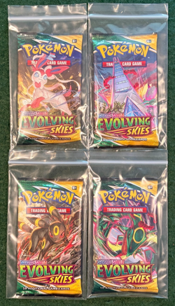 NEW Sealed Evolving Skies Pokemon TCG Booster Packs Complete Art Set (4 Packs) - Image 3