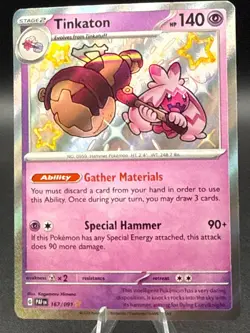 Pokemon Tinkaton Holo Baby Shiny Card 167/091 Sv: Paldean Fates 167/091 - Image 1