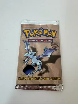 Pokemon Fossil Booster Pack Sealed 1999 WOTC Aerodactyl Art 20.7g Vintage - Image 3