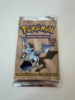 Pokemon Fossil Booster Pack Sealed 1999 WOTC Aerodactyl Art 20.8g Vintage - Image 3