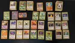 Vintage Pokemon Card Lot WOTC Fossil Jungle Base Set 2 Rare Trainer Energy Cards - Image 1