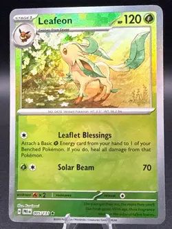 Pokemon SV Prismatic Evolutions Leafeon Master Ball Holo 005/131 MINT - Image 1