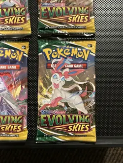 Pokemon Cards Evolving Skies Booster Pack Art Set of 4! Brand new and Sealed! - Image 5