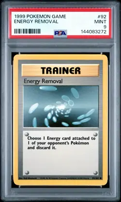 1999 POKEMON BASE SET UNLIMITED #92 ENERGY REMOVAL PSA 9 - Image 1
