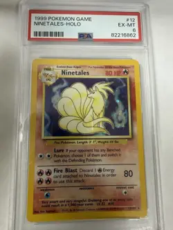 Pokemon Ninetales 80 HP Holo Rare Base Set 12/102 Holo PSA 6 - Image 2