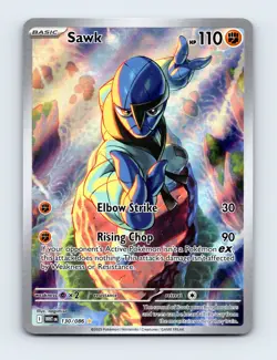 NM Sawk 130/086 White Flare Illustration Rare Pokemon Card - Image 1