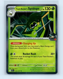 Pokemon tcg SV10: Destined Rivals Team Rocket's Spidops Near Mint or Better - Image 1