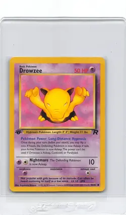 Drowzee 54/82 - 1ST EDITION - TEAM ROCKET - VINTAGE WOTC POKEMON CARD - NM - Image 1