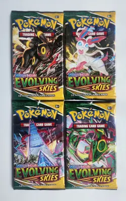 Evolving Skies Pokemon TCG Booster Packs (4 Packs) - PULL AN UMBREON!! SEALED - Image 1
