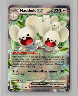 Maushold ex 155/182 - Pokemon TCG Paradox Rift Ultra Rare Card NM - Image 1