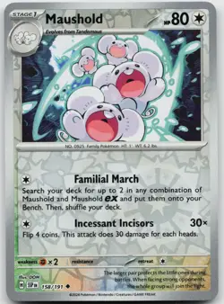 Maushold 158/191 Reverse Holo Uncommon Pokemon Surging Sparks NM - Image 1
