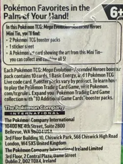 Pokemon TCG: Ascended Heroes Mini Tin Pikachu and Tepig New Sealed Trading Cards - Image 5