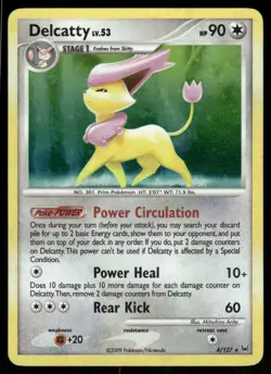 2009 Delcatty 4/127 Holo Rare Reverse Holo LP Platinum Pokemon - Image 1