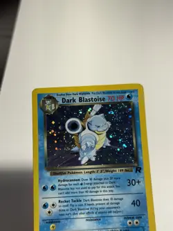 Dark Blastoise SWIRL Pokemon Team Rocket Unlimited Holo 3/82 HP - Image 3