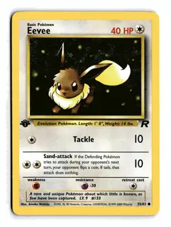 EEVEE 55/82 TEAM ROCKET COMMON Pokemon 1st Edition LIGHT PLAY - Image 1