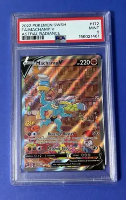 2022 Pokemon SWSH FA/Machamp V Astral Radiance #172 PSA 9 MINT - Image 1