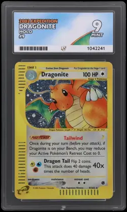 2002 POKEMON EXPEDITION #9 DRAGONITE-HOLO ACE 9 - Image 1