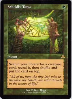 Worldly Tutor (Retro Frame) 353 Dominaria Remastered Magic: The Gathering LP - Image 1