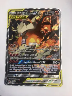 Reshiram & Charizard GX SM201 Full Art JUMBO Black Star Promo Pokemon DAMAGE - Image 2