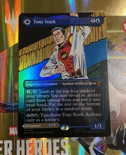 Tony Stark Borderless Foil, Marvel Super Heroes (0392), NM - Image 1