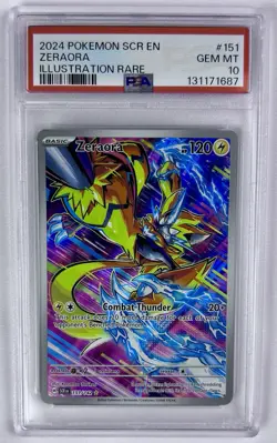 2024 POKEMON SCR EN-STELLAR CROWN #151 ZERAORA ILLUSTRATION RARE PSA 10 - Image 1
