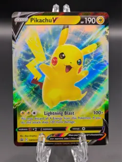 Pokemon Pikachu V Black Star Promo SWSH198 Sword and Shield - Image 1
