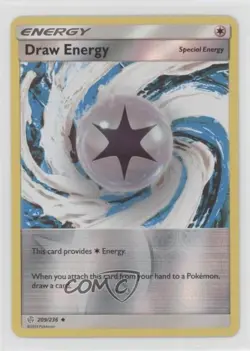 Draw Energy Reverse Foil Pokemon Sun & Moon Cosmic Eclipse #209 - Image 1