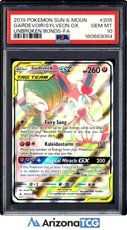 Pokemon 2019 Gardevoir & Sylveon GX 205 Alt Art Unbroken Bonds GEM MINT PSA 10 - Image 1