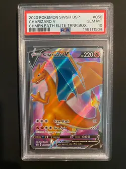 Pokemon Charizard V SWSH050 Black Star Promo Champions Path ETB PSA 10 GEM MINT - Image 1