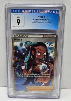 Nessa 183/185 Full Art Ultra Rare Vivid Voltage CGC Graded 9 MINT Pokemon - Image 1