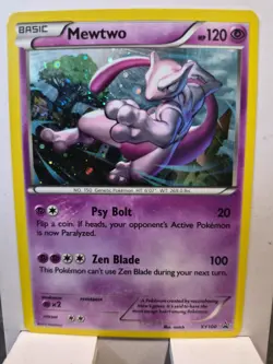 Pokemon Mewtwo XY100 Holo Rare Black Star Promo Card Near Mint Condition - Image 1