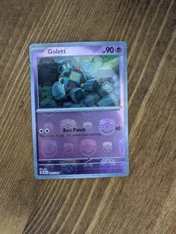 Golett (Master Ball Pattern) 042/086 Common Black Bolt Pokemon Holo Pokeball NM - Image 2