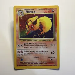 Flareon 3/64 Unlimited Holo Rare Jungle Pokemon Card MP 1999 - Image 1