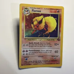 Flareon 3/64 Unlimited Holo Rare Jungle Pokemon Card MP 1999 - Image 2