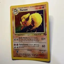 Flareon 3/64 Unlimited Holo Rare Jungle Pokemon Card MP 1999 - Image 3