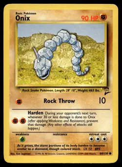 Onix 84/130 Pokemon Card Base Set 2 Common 90 HP Near Mint AC - Image 1