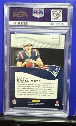2024 Panini Illusions DRAKE MAYE RC #59 PSA MINT 9 PATRIOTS - Image 2