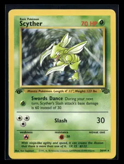 1st Edition Scyther (26) Rare Jungle 26/64 NM - Image 1