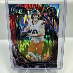 2024 Panini Select - Club Level Bo Nix #221 Black & Red Shock Prizm (RC) - Image 1