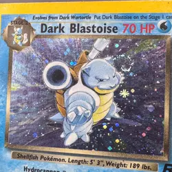 HP Unlimited Holo Dark Blastoise 3/82 Team Rocket Pokemon Mitsuhiro Arita Swirl - Image 3