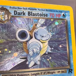 HP Unlimited Holo Dark Blastoise 3/82 Team Rocket Pokemon Mitsuhiro Arita Swirl - Image 4