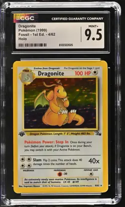 Wizards of the Coast 1999 Dragonite Fossil 1st Ed Holo ENG 4/62 CGC 9.5 - Image 1