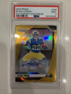 BLAKE CORUM 2024 PANINI PRIZM RC GOLD /10 PRIZM AUTOGRAPH RAMS AUTO LA RAMS 🐏 - Image 1