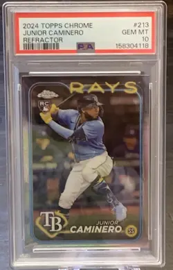 2024 Topps Chrome Junior Caminero Refractor PSA 10 - Image 1