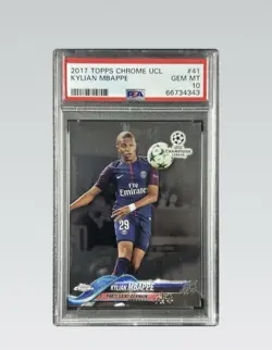 2017 Kylian Mbappe Topps Chrome Uefa Champions League PSA 10 PSG Rookie Card #41 - Image 1