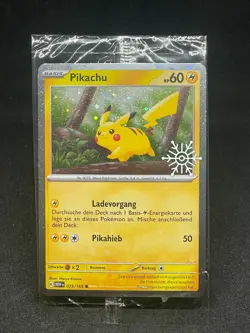 Pikachu MEW 025/165 Holiday Calendar 2025 Cosmos Holo Snowflake 151 DE Sealed - Image 1