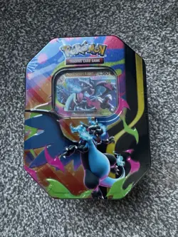 Pokemon TCG Mega Charizard X Ex Tin Brand New + Sealed- 4 booster packs + promo - Image 1