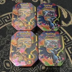 4x Pokemon TCG Mega Charizard ex X & Y Tin x4 Bundle new sealed promo - Image 1
